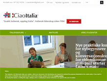Tablet Screenshot of ciaoitalia.no